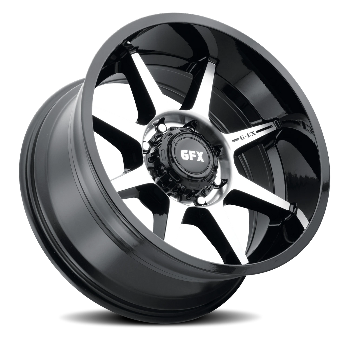 G-FX TR31 18x9 +18 8x165.1mm 125.2mm Gloss Black Machined Face-Milled Ring