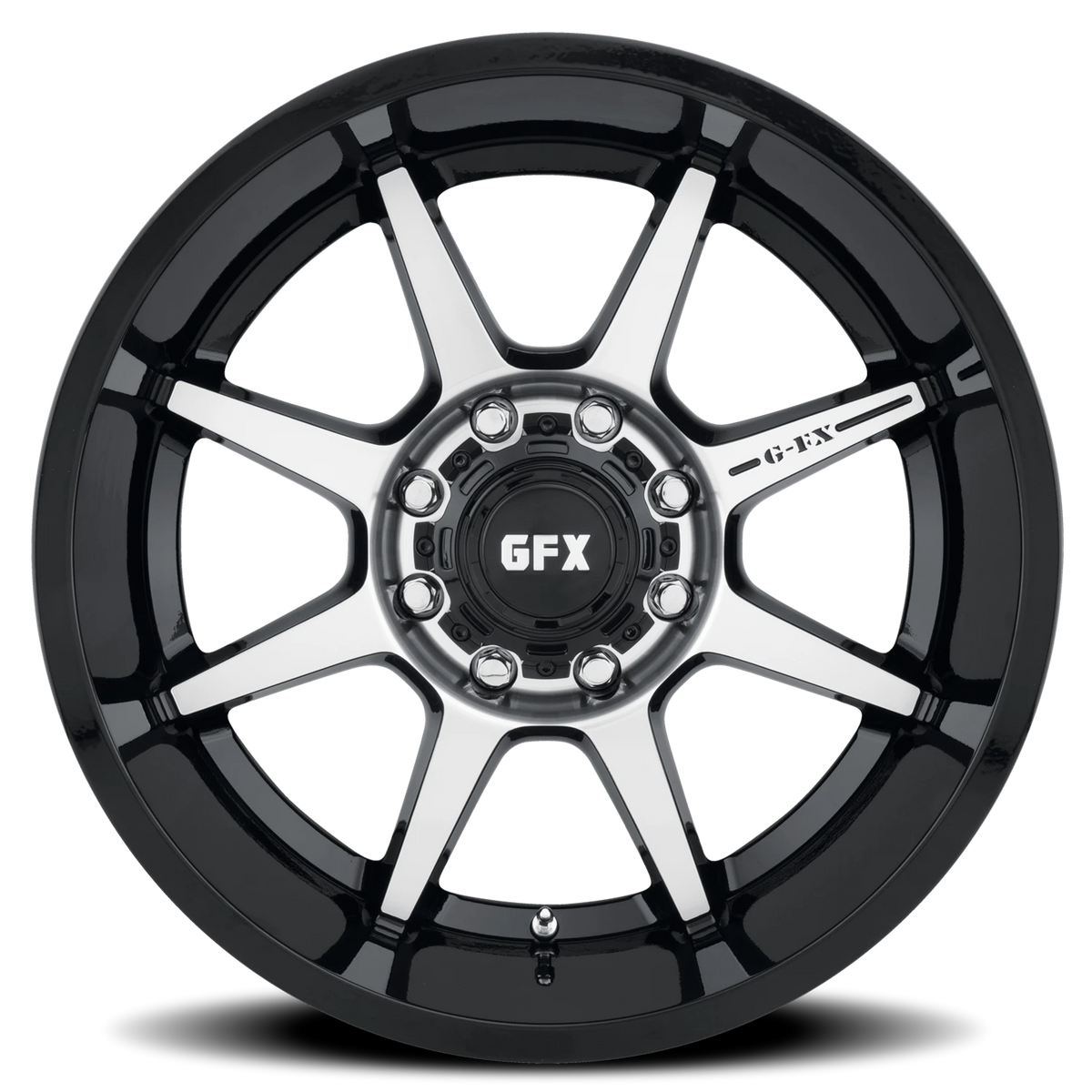 G-FX TR31 18x9 +18 8x170mm 125.2mm Gloss Black Machined Face-Milled Ring