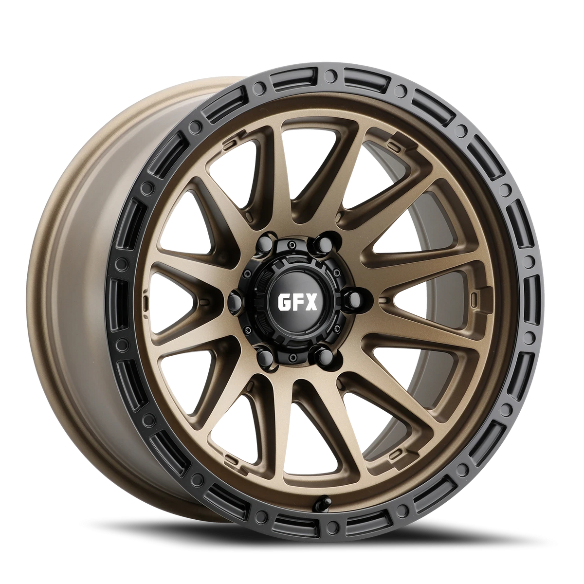 G-FX TR38 17x9 -12 6x139.7mm 106.2mm Matte Bronze Black Lip