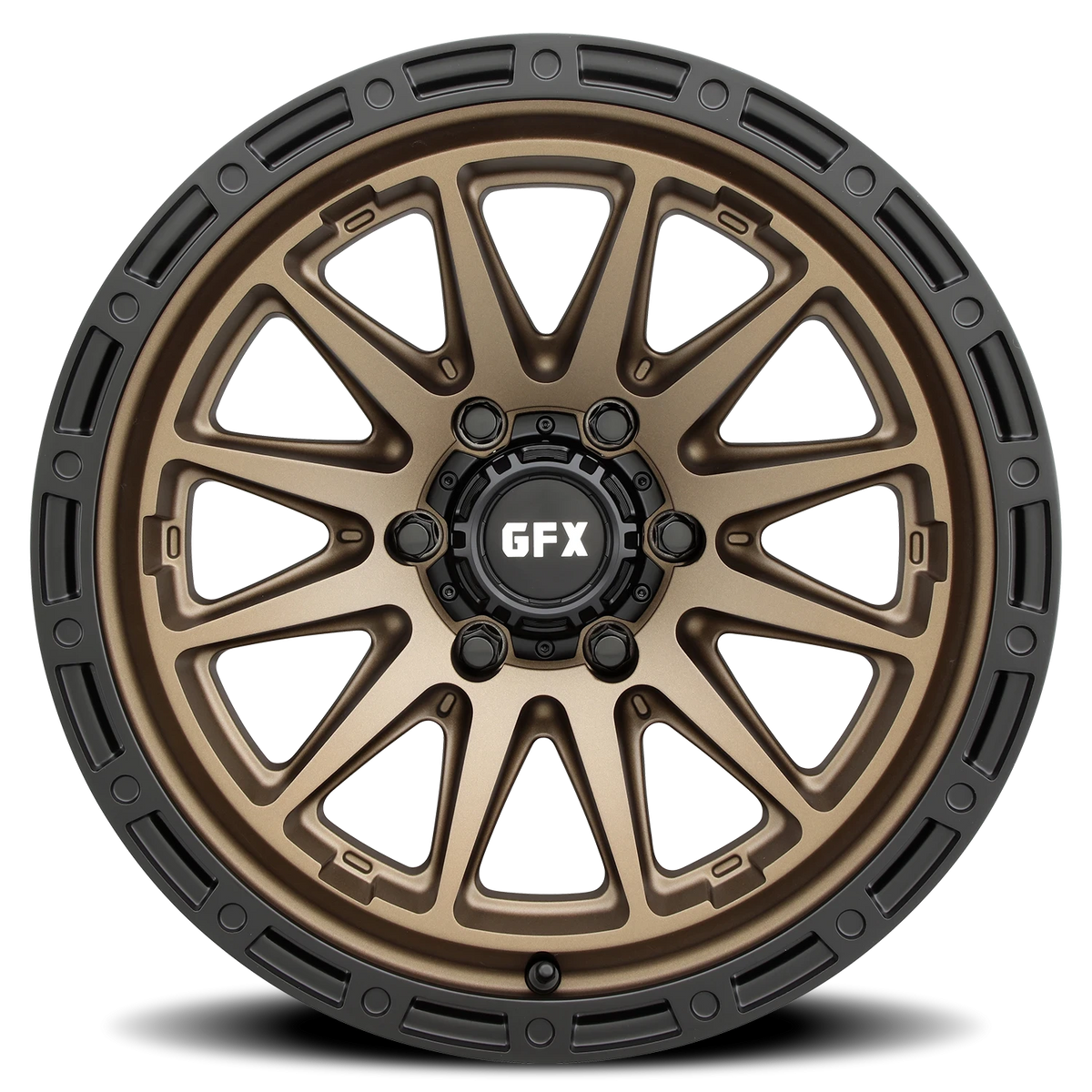 G-FX TR38 18x9 -12 6x139.7mm 106.2mm Matte Bronze Black Lip