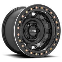 KMC Tank Beadlock 17x9" 5x127mm 71.5mm CB -15mm Satin Black