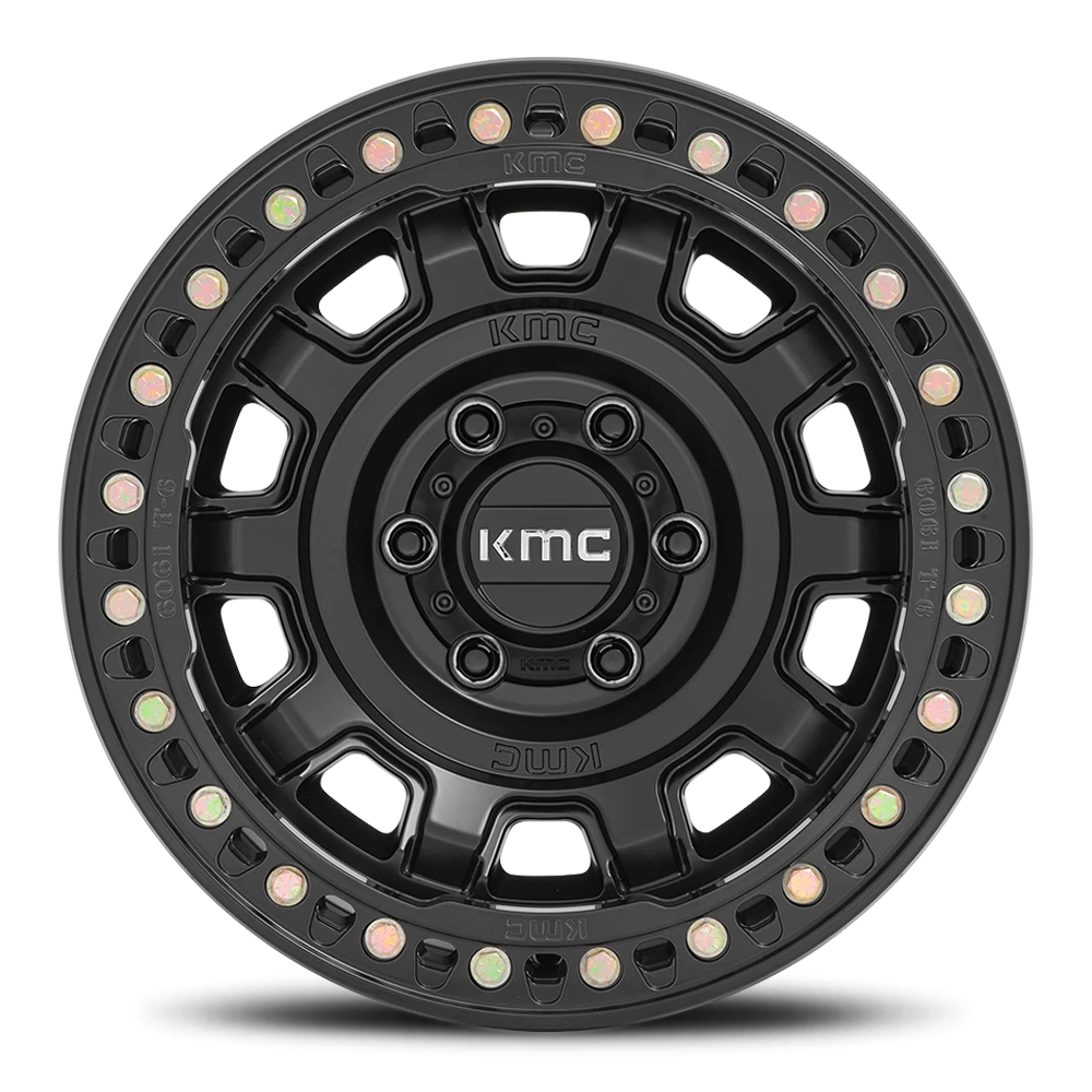 KMC Tank Beadlock 17x9" 5x127mm 71.5mm CB -15mm Satin Black