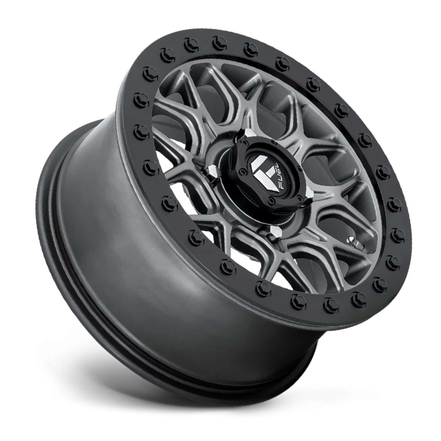 Fuel Tech Beadlock UTV 15x7" 4x156mm 132mm CB +38mm Matte Gunmetal Black Bead Ring