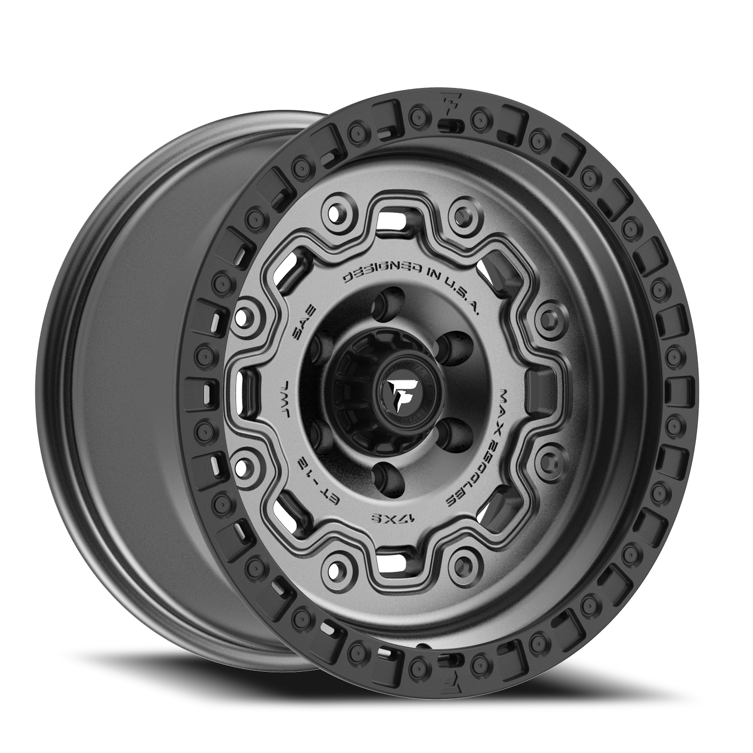 Fittipaldi Offroad Terra Series 20x9" 5x150mm 110.2mm CB +18mm Satin Anthracite Black Ring