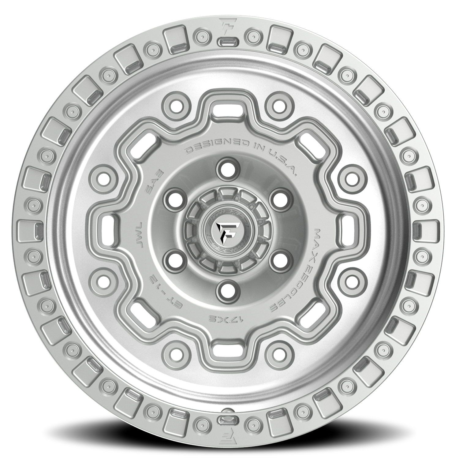 Fittipaldi Offroad Terra Series 17x9" 6x139.7mm 106.2mm CB -12mm Gloss Silver Machined
