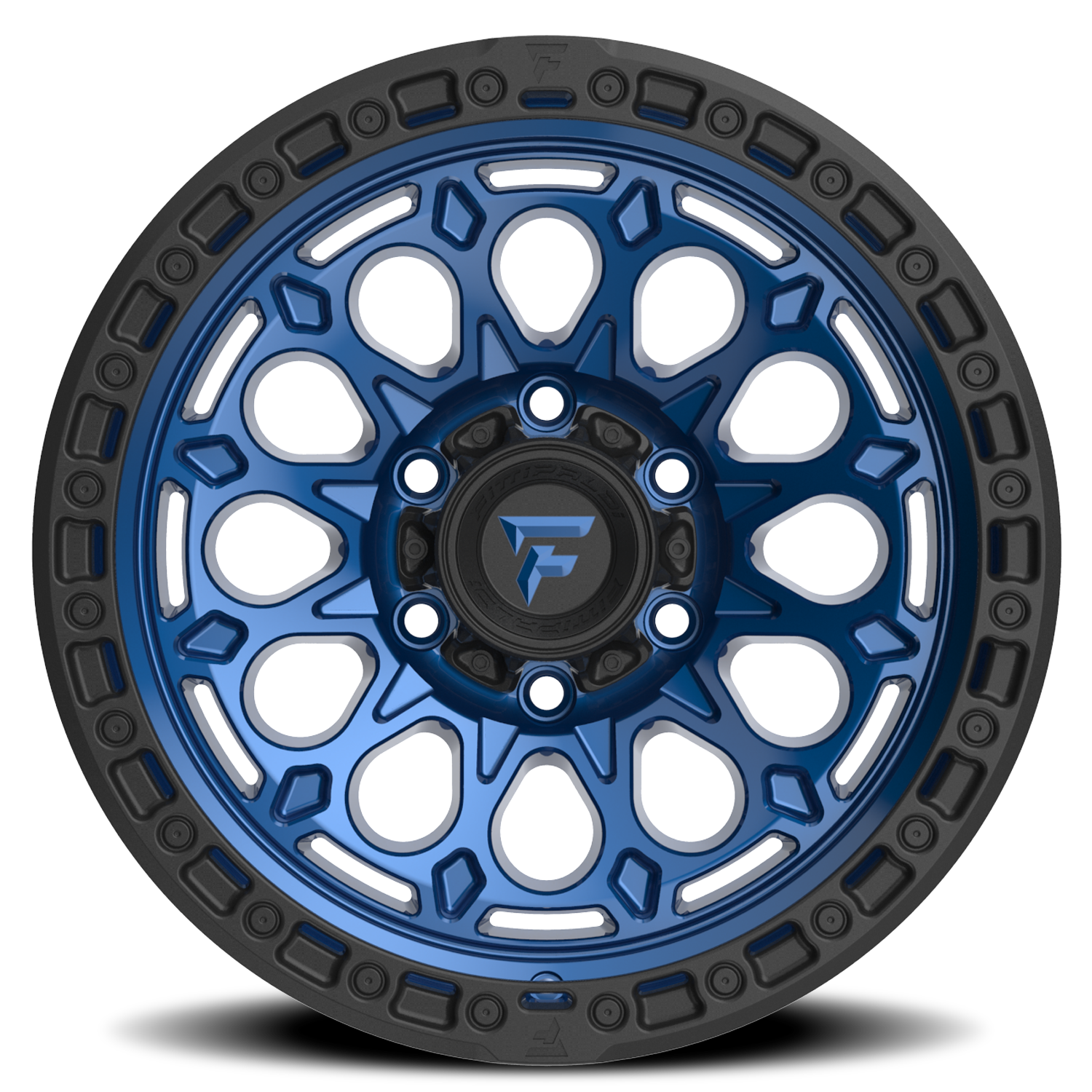 Fittipaldi Offroad Terra Series 17x9" 5x127mm 71.5mm CB -12mm Gloss Blue Black Ring