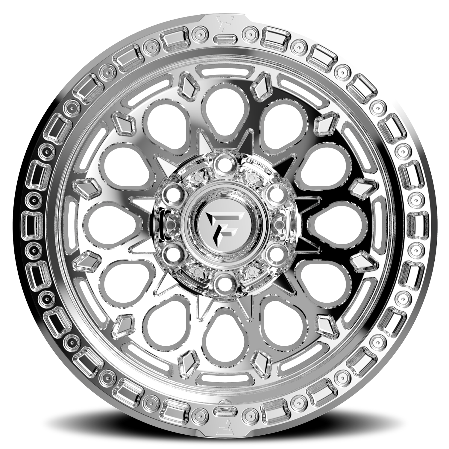 Fittipaldi Offroad Terra Series 17x9" 6x139.7mm 106.2mm CB -12mm Chrome Mirror Coat Chrome