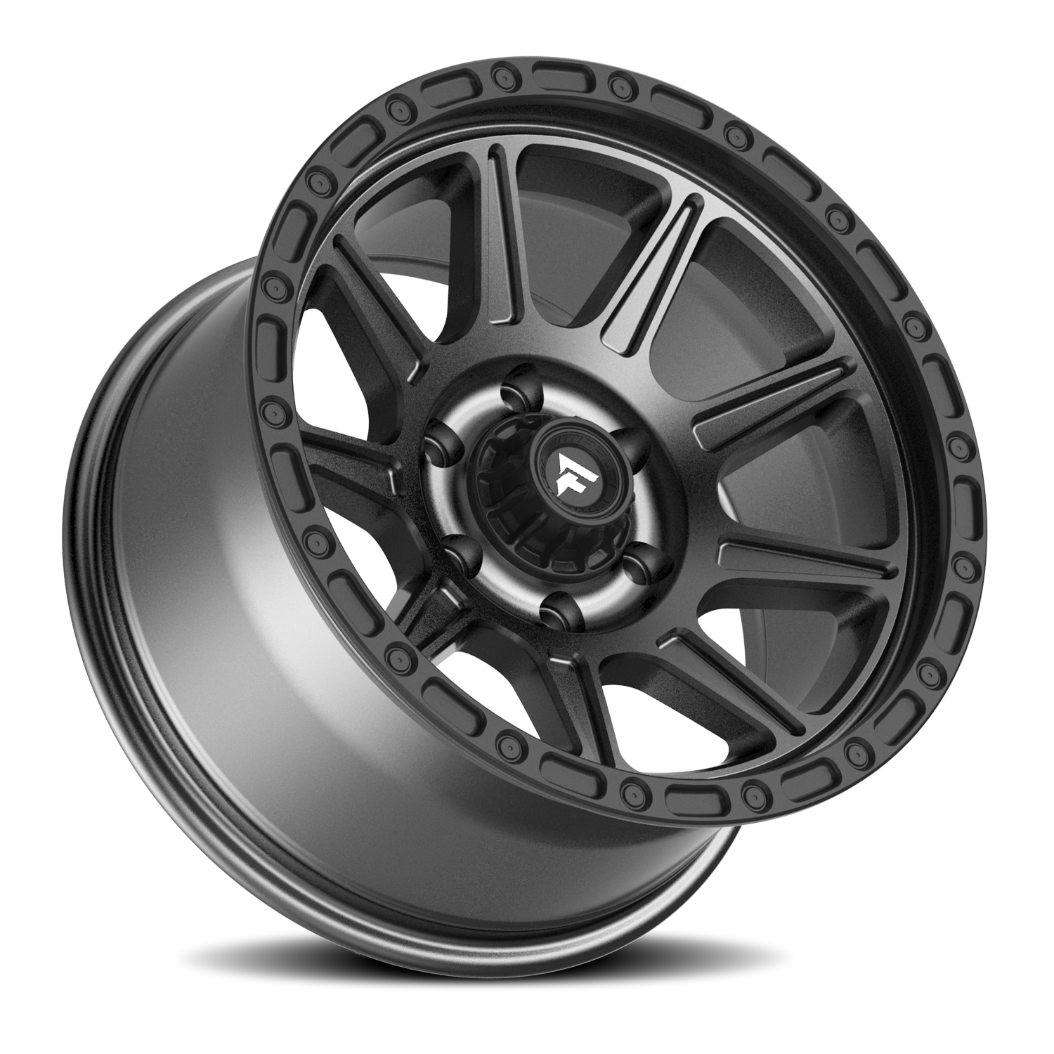 Fittipaldi Offroad Terra Series 20x9" 8x170mm 125.2mm CB +18mm Satin Anthracite Satin Black Lip
