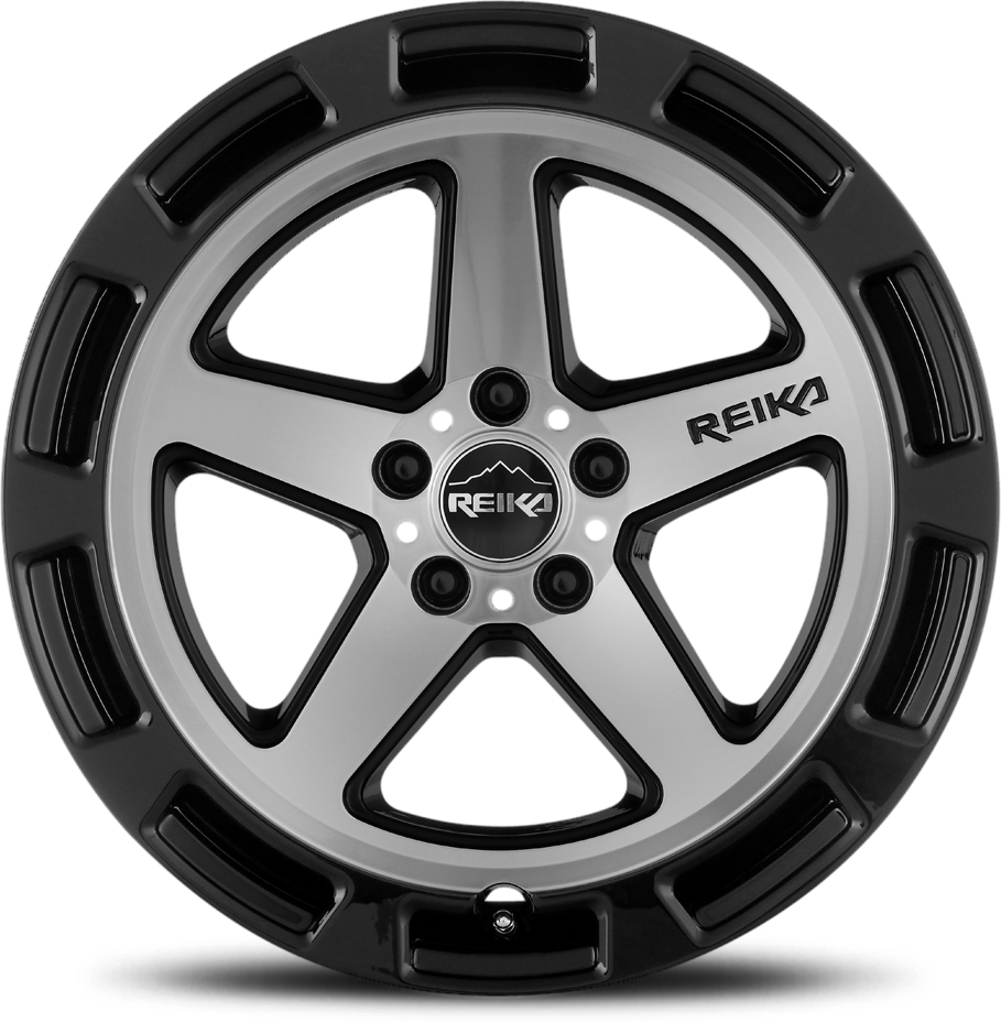 Reika Teton R20 17x7" 5x100mm 65.1mm CB +15mm Black Machined Face