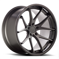 Ferrada Wheels FR2 Matte Black / Gloss Black Lip 20x11.5 5x112 ET30 66.56 Super Deep Concavity
