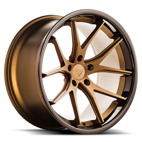 Ferrada Wheels FR2 Matte Bronze / Gloss Black Lip 22x10.5 5x108 ET35 63.5 Deep Concavity