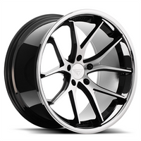 Ferrada Wheels FR2 Machine Black / Chrome Lip 22x9.5 5x112 ET15 66.56 Deep Concavity