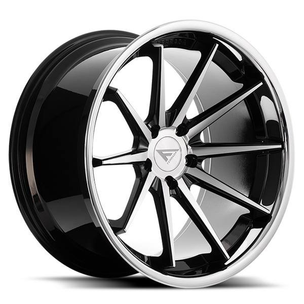 Ferrada Wheels FR4 Machine Black / Chrome Lip 20x9 5x112 ET35 66.56 Mid Concavity