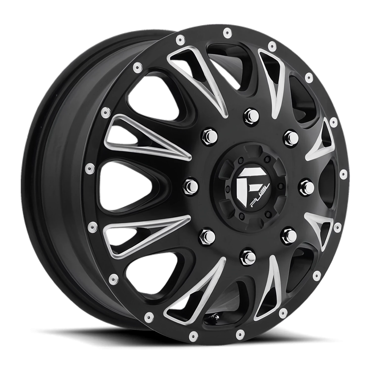 Fuel Throttle Dually 17x6.5" 8x210mm 154.3mm CB +129mm Black Milled