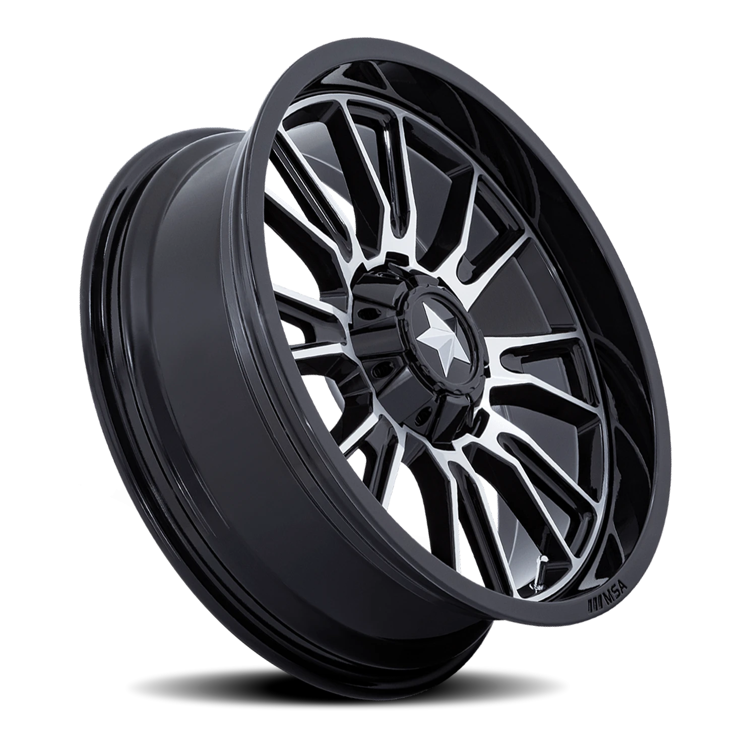 MSA Thunderlips 20x7" 5x114.3mm 72.56mm CB 0mm Gloss Black Machined