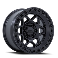 KMC Torx 17x9" 6x139.7mm 106.1mm CB -12mm Matte Black Gloss Black Lip