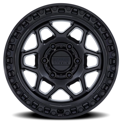 KMC Torx 17x8.5" 6x139.7mm 106.1mm CB 0mm Matte Black Gloss Black Lip