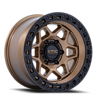 KMC Torx 17x8.5" 6x139.7mm 106.1mm CB +25mm Matte Bronze Gloss Black Lip