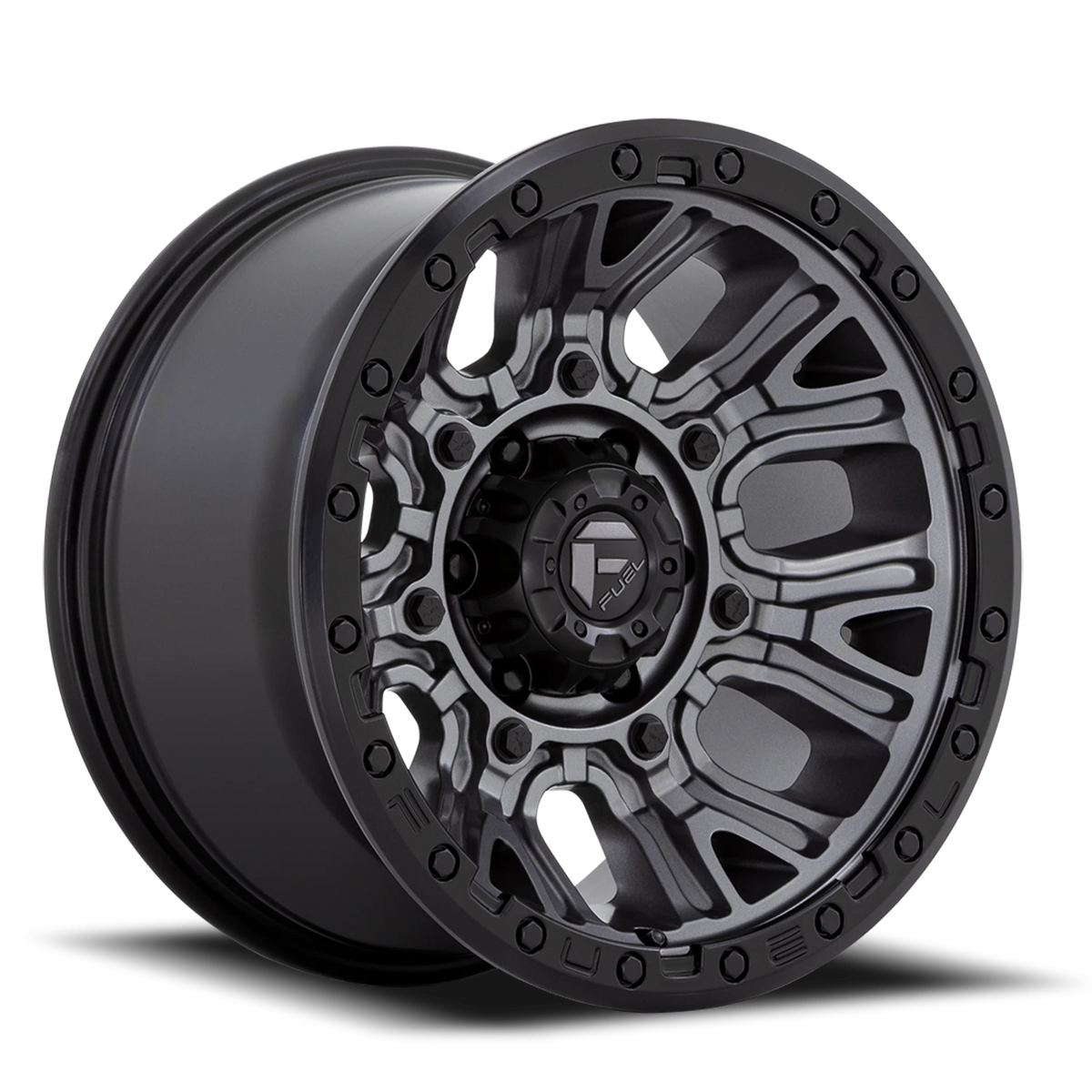 Fuel Traction 20x9 +1 8x165.1mm 125.1mm Matte Gunmetal Black Ring