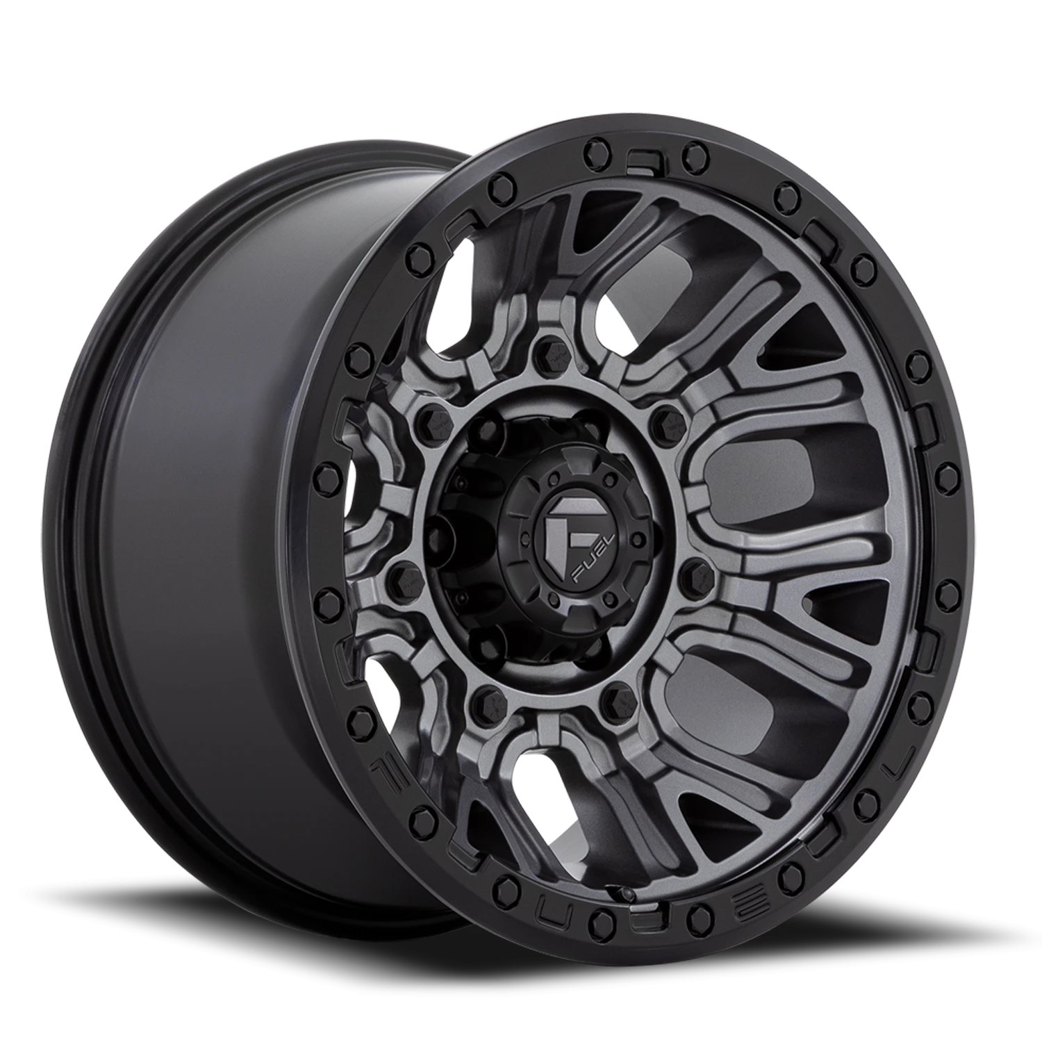 Fuel Traction D825 20x10 -18 8x180mm 124.2mm Matte Gunmetal Black Ring