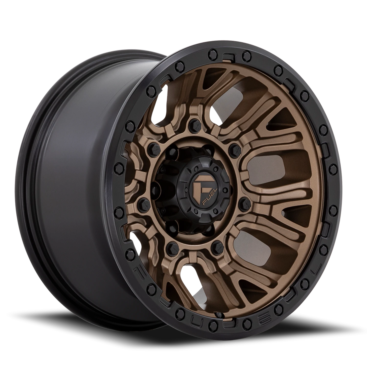 Fuel Traction 17x9" 5x127mm 71.5mm CB -12mm Matte Bronze Black Ring