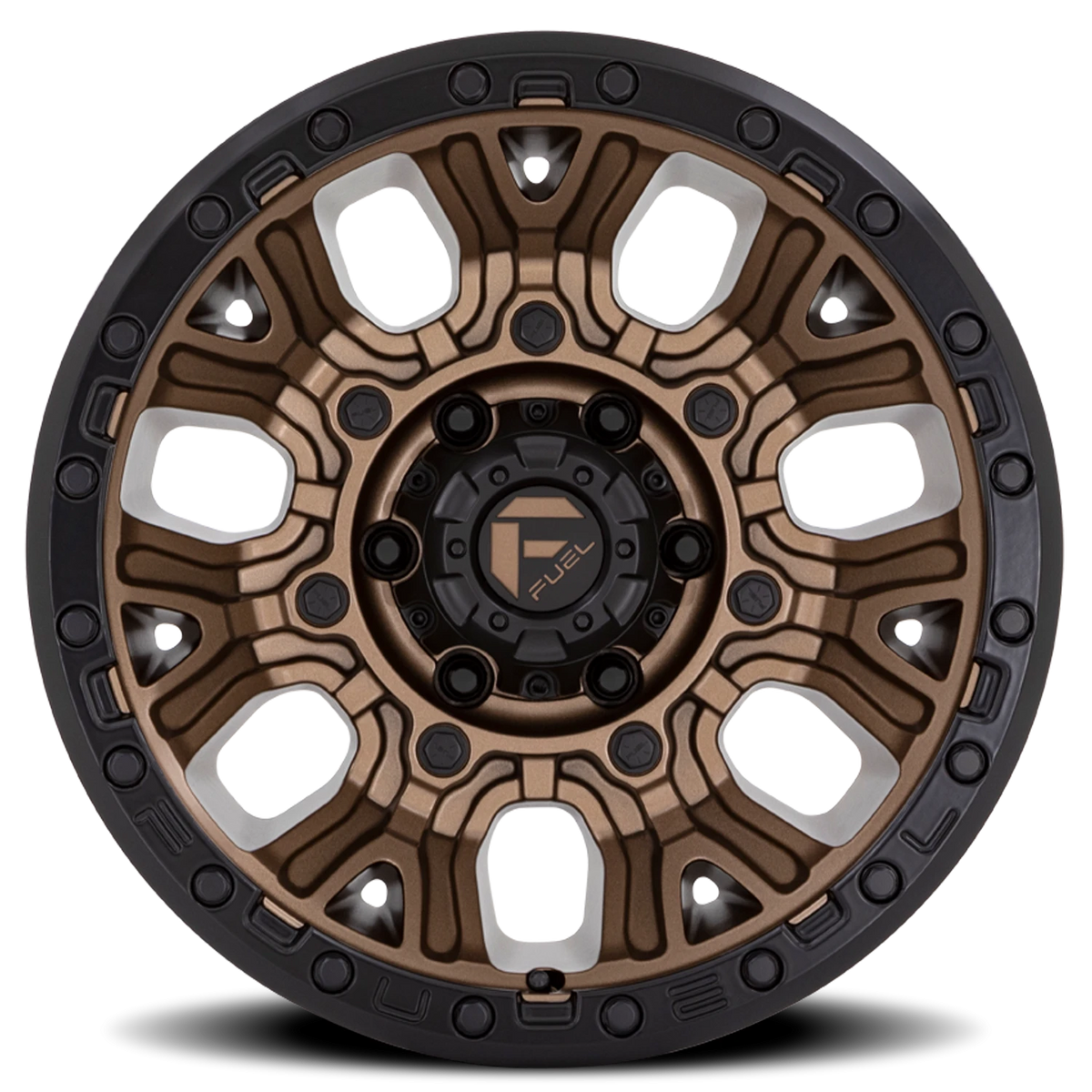Fuel Traction 20x9 +1 8x165.1mm 125.1mm Matte Bronze Black Ring