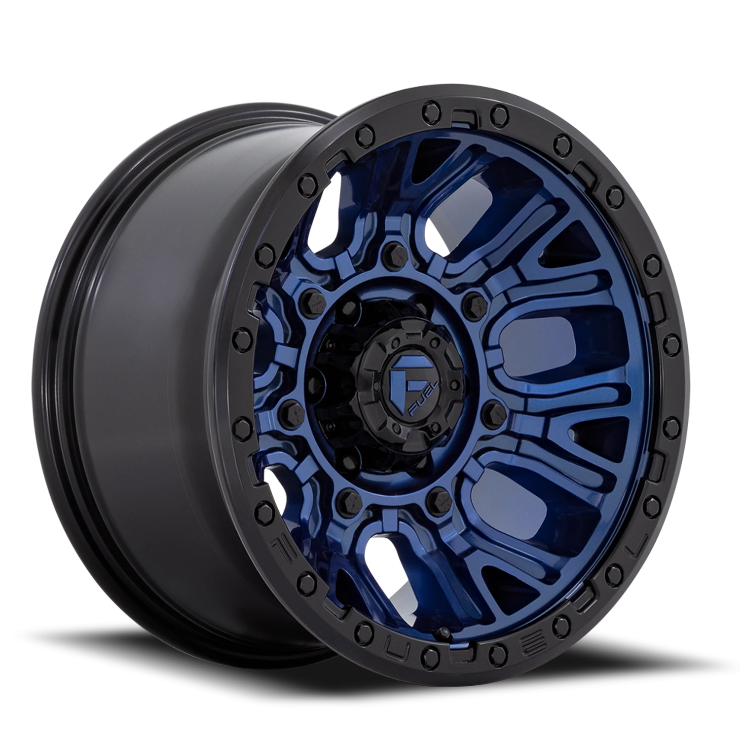 Fuel Traction 17x9" 6x139.7mm 106.1mm CB -12mm Dark Blue Black Ring