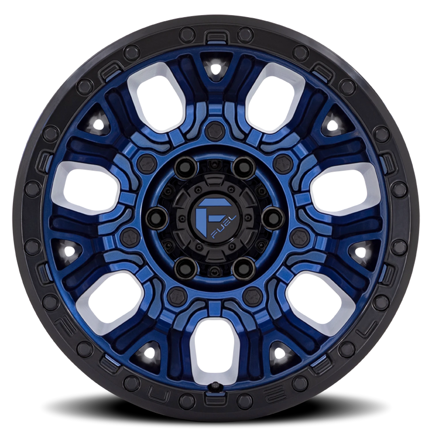Fuel Traction 20x9" 6x135mm 87.1mm CB +1mm Dark Blue Black Ring