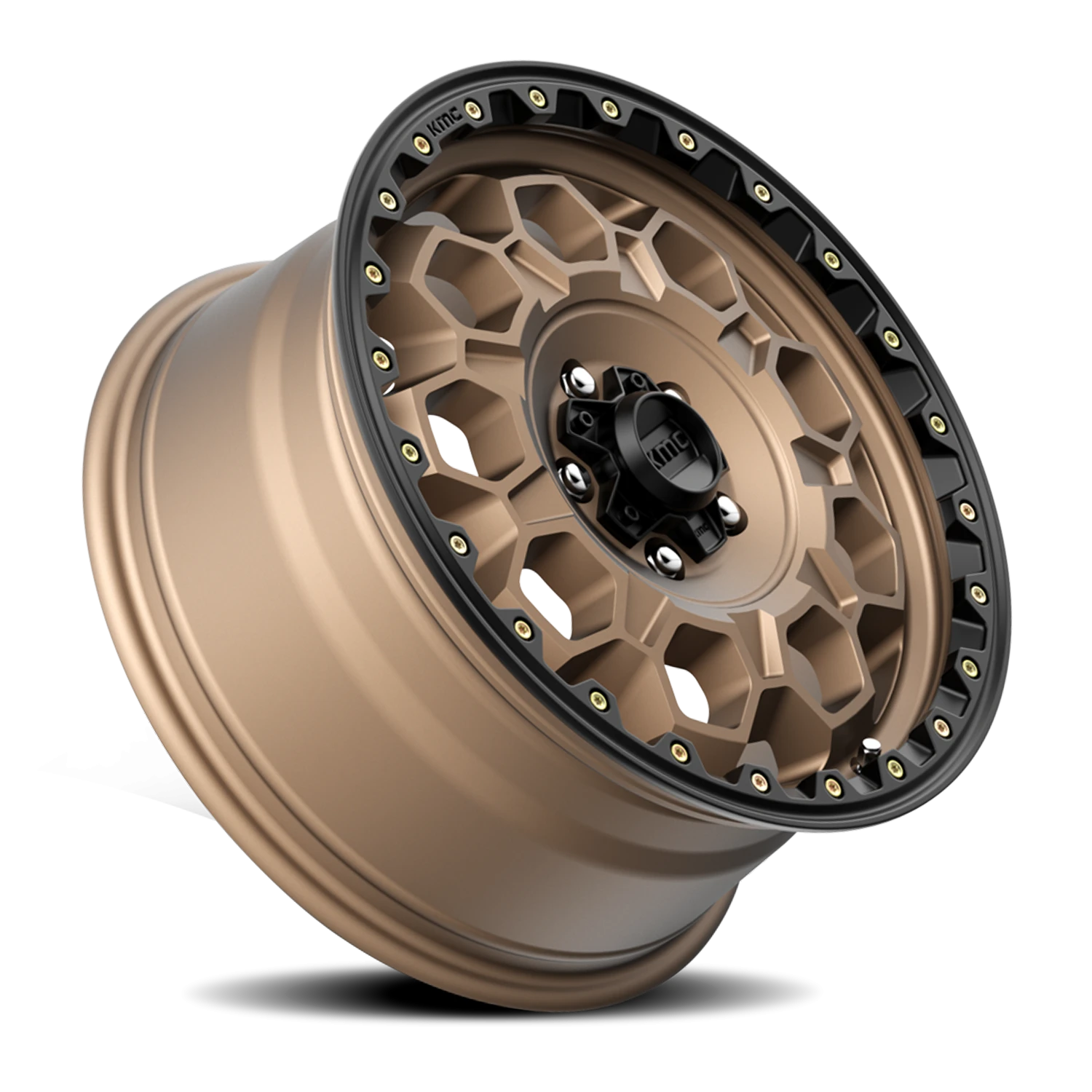 KMC Trek 17x8" 5x114.3mm 72.56mm CB +35mm Matte Bronze Black Lip
