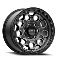 KMC Trek 17x8" 5x114.3mm 72.56mm CB +35mm Satin Black Gray Tint