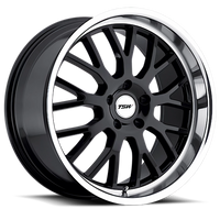 TSW Tremblant 18x9.5" 5x114.3mm 76mm CB +20mm Gloss Black Mirror Cut Lip