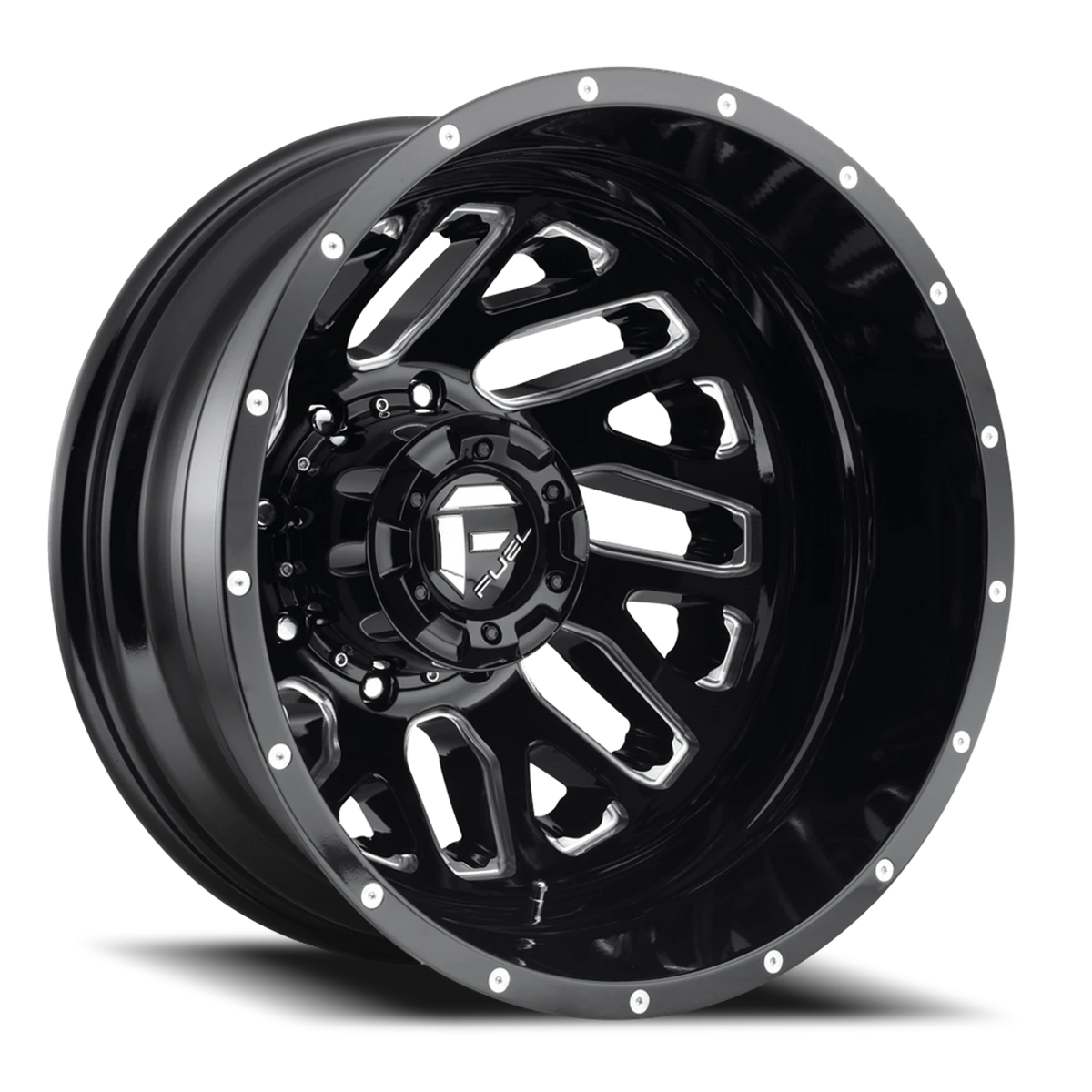 Fuel Triton Dually 22x8.25 -176 8x200mm 142mm Gloss Black Milled