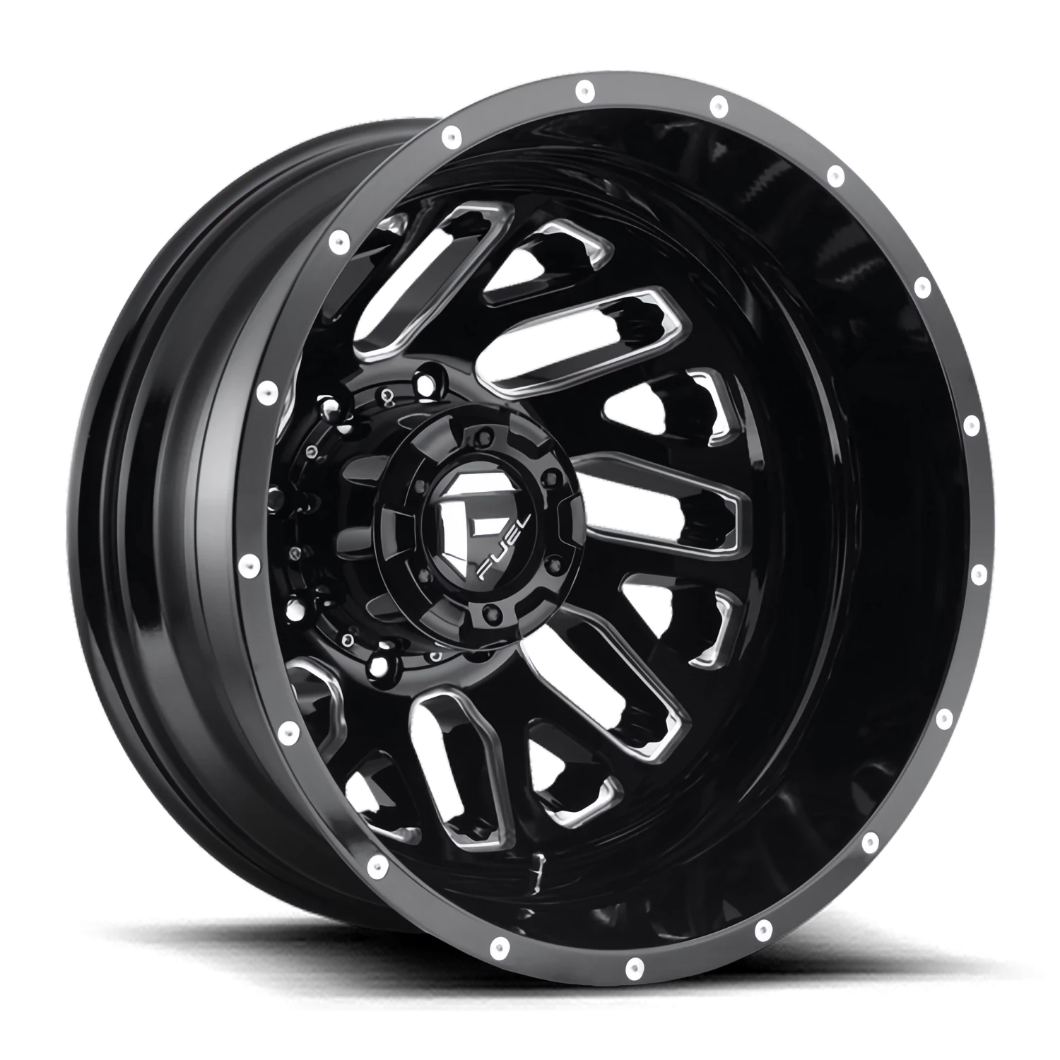 Fuel Triton Dually 20x8.25" 8x165.1mm 121.5mm CB -240mm Gloss Black Milled