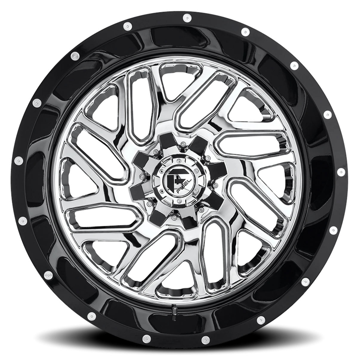 Fuel Triton 20x10 -19 6x135mm 106.1mm Chrome Gloss Black Lip
