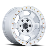 Black Rhino Trooper 17x8.5" 6x139.7mm 106.1mm CB -10mm Gloss Silver Machined Face