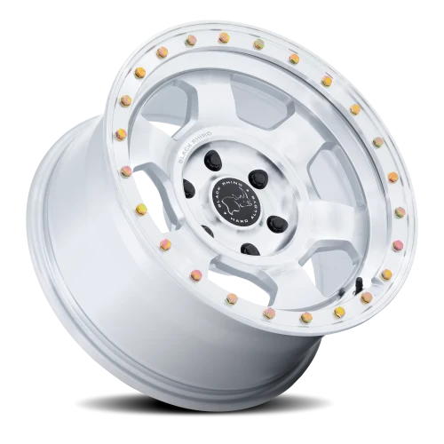 Black Rhino Trooper 17x8.5" 6x139.7mm 106.1mm CB 0mm Gloss Silver Machined Face