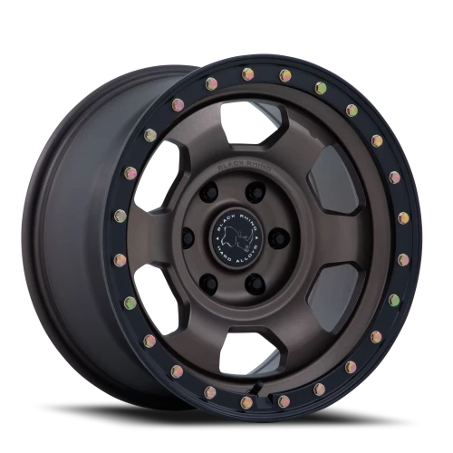 Black Rhino Trooper 17x8.5" 6x139.7mm 106.1mm CB 0mm Burnt Bronze Matte Black Lip