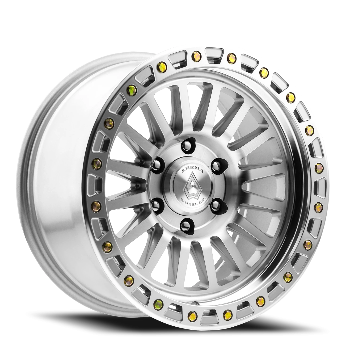 Arena Trophy 17x9" 6x135mm 87.12mm CB -12mm Gloss Silver Machined