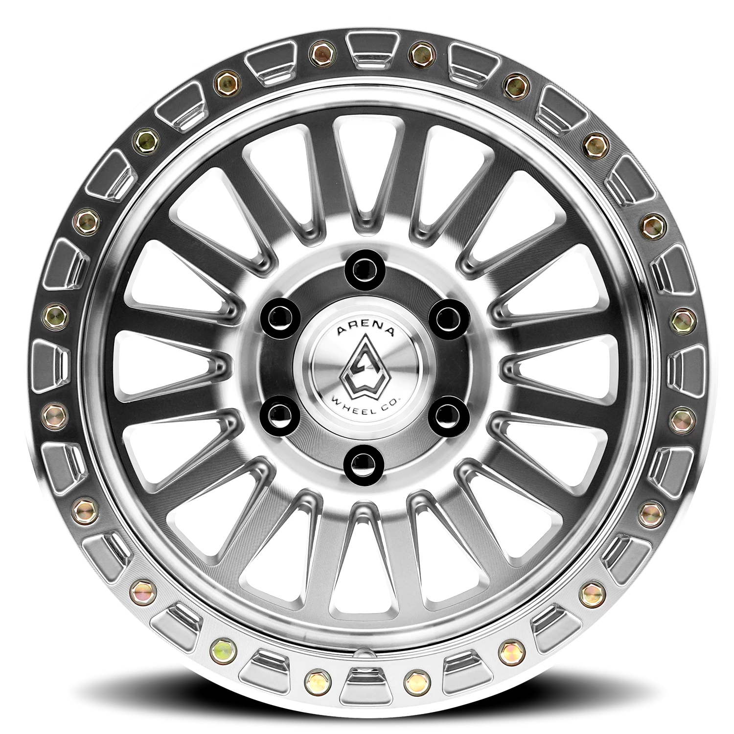 Arena Trophy 17x9" 6x139.7mm 106.1mm CB +1mm Gloss Silver Machined
