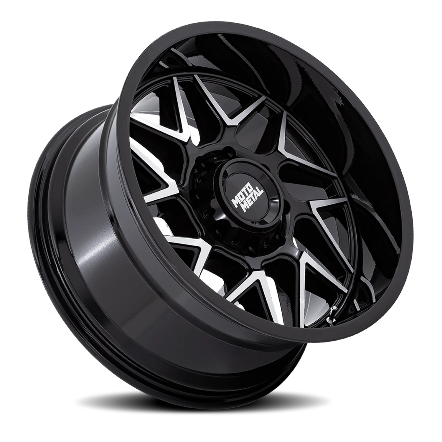 Moto Metal Turbine MO812 20x9" 5x139.7mm 78.1mm CB +20mm Gloss Black Machined Face