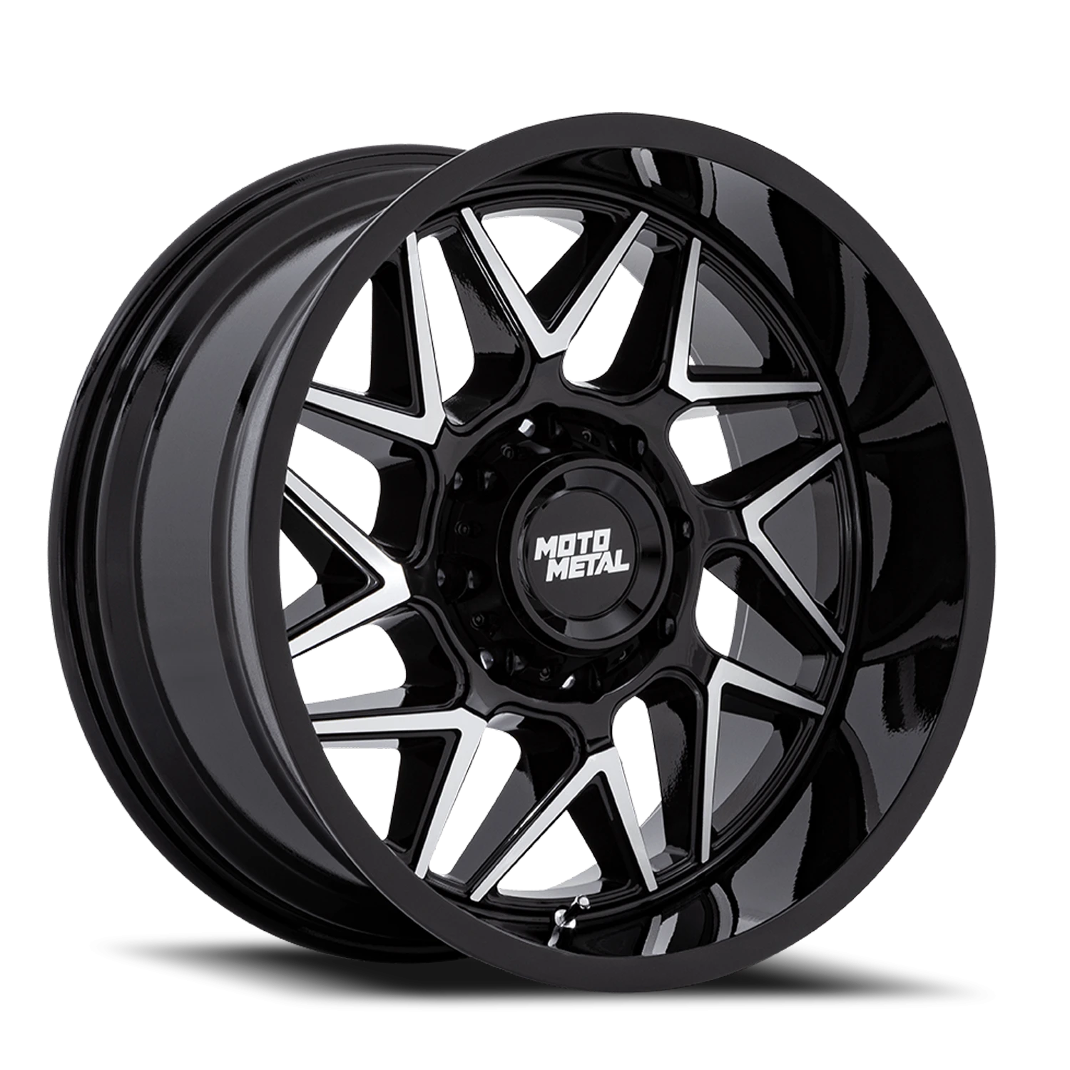 Moto Metal Turbine MO812 20x9" 6x139.7mm 106.1mm CB +20mm Gloss Black Machined Face