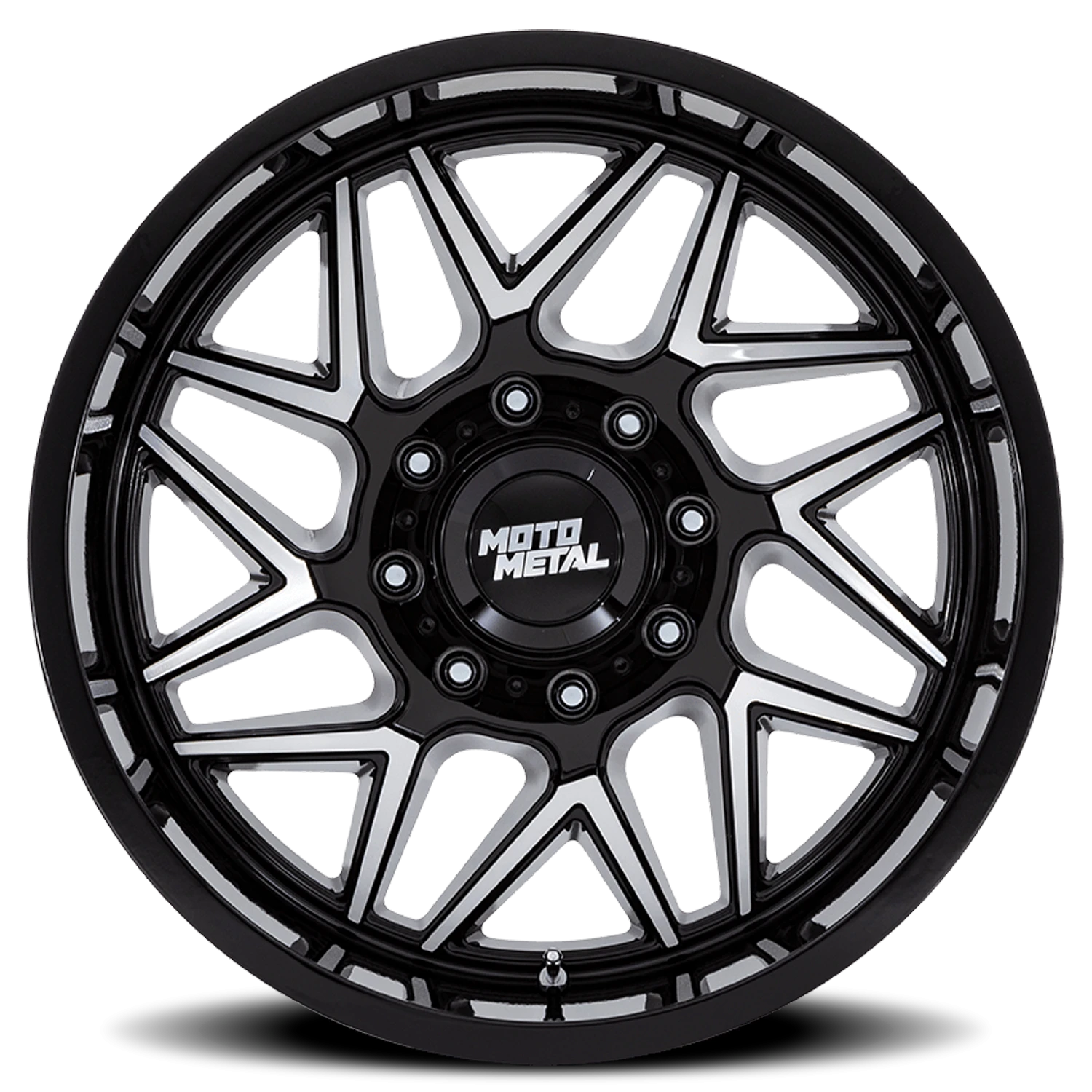 Moto Metal Turbine MO812 20x9" 8x170mm 125.1mm CB +1mm Gloss Black Machined Face