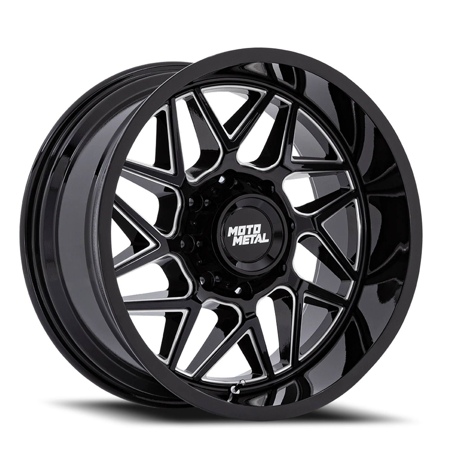 Moto Metal Turbine MO812 BE 20x9 +1 6x135mm 87.1mm Gloss Black Milled