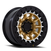 Black Rhino Tusk 17x8.5" 6x114.3mm 66.06mm CB 0mm Matte Gold Machined Ring