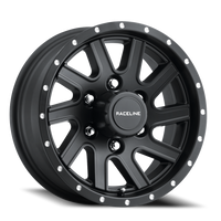 Raceline Twisted Trailer 820MB 16x6 +0 8x165.1mm 124.46mm Matte Black Milled Rivets