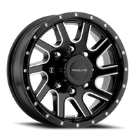 Raceline Twisted Trailer 16x6" 8x165.1mm 124.46mm CB 0mm Gloss Black Machined