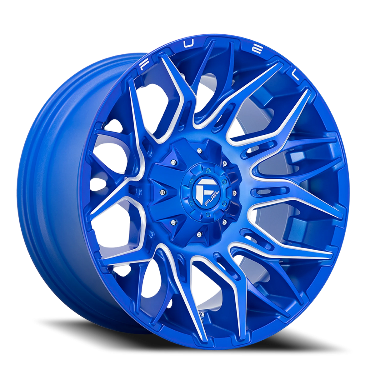 Fuel Twitch 22x10 -18 8x165.1mm 125.2mm Anodized Blue Milled