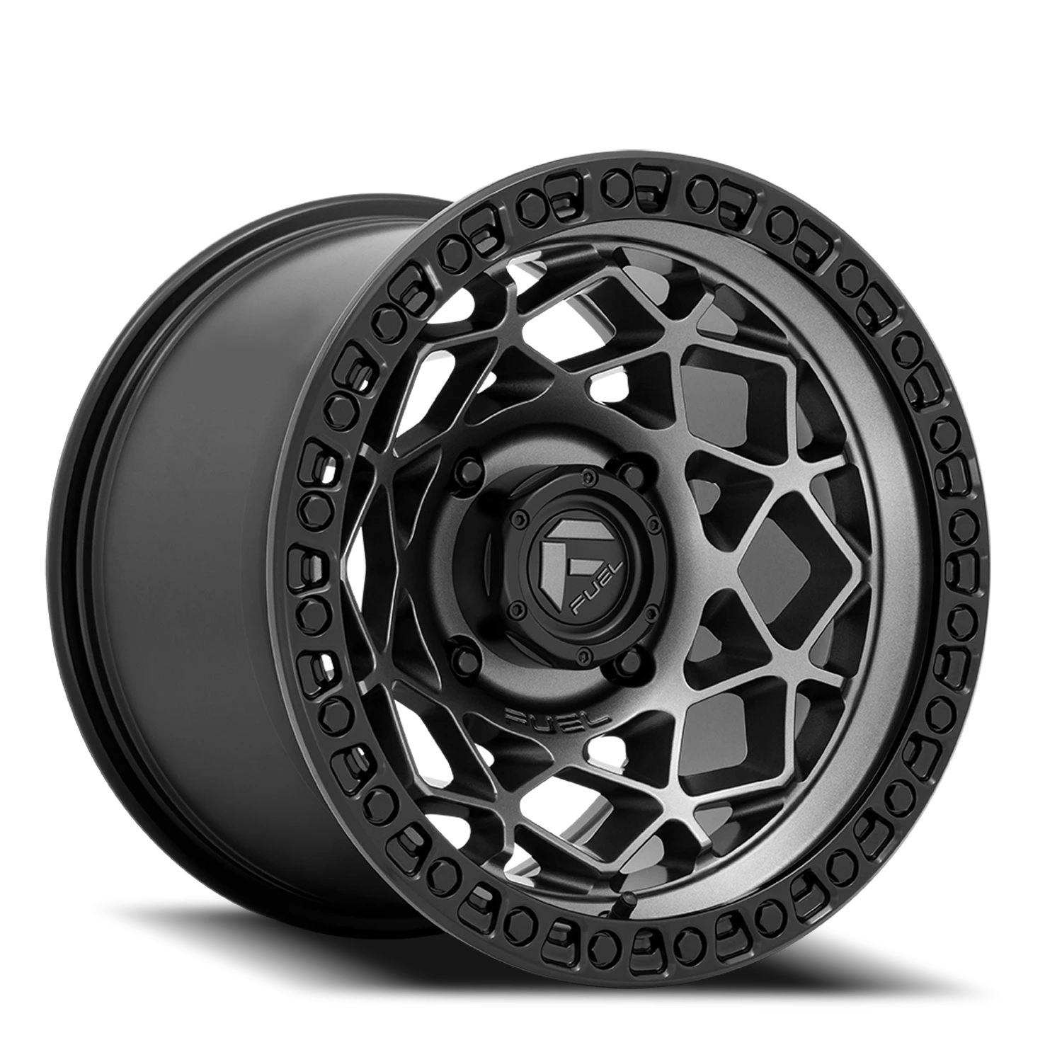 Fuel Unit UTV 15x7" 4x137mm 110.1mm CB +10mm Gunmetal Matte Black Ring