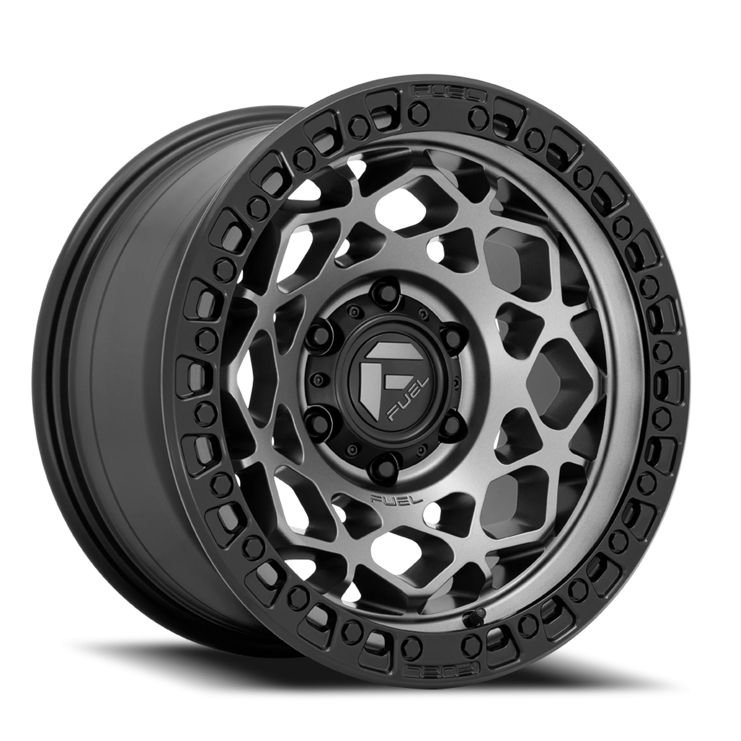 Fuel Unit 17x9" 6x139.7mm 106.1mm CB +1mm Gunmetal Matte Black Ring