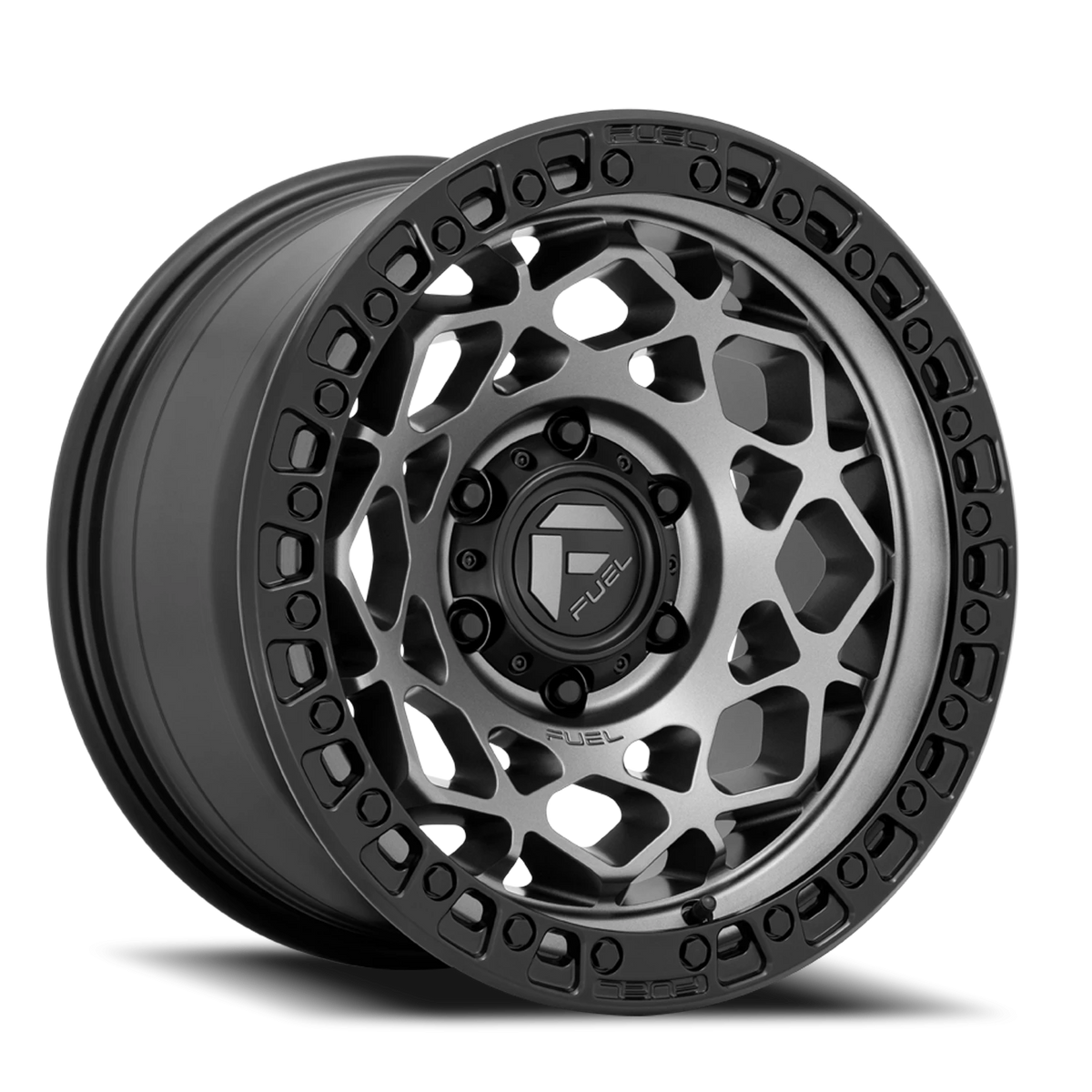 Fuel Unit 17x9 +1 6x114.3mm 66.06mm Gunmetal Matte Black Ring